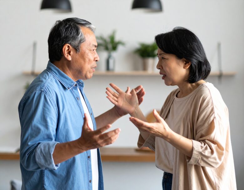 夫婦が言い争っている様子
