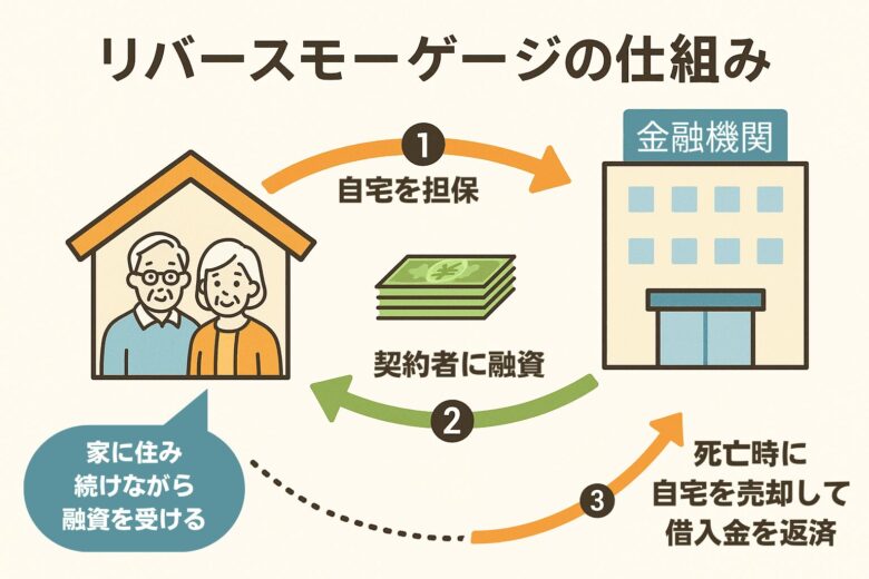 リバースモーゲージの仕組みについての図解