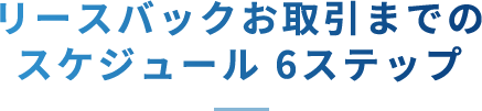 リースバックお取引までのスケジュール 6ステップ